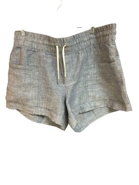 Athleta Cabo High-Rise Linen Drawstring Shorts 4 inch Chambray Size 16